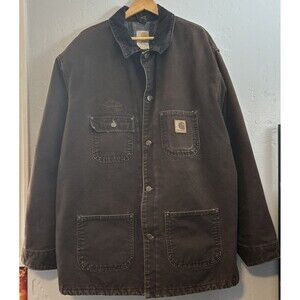 Vintage Carhartt Jacket M 2XL Brown Blanket Lined Chore Barn Work CO2 DKB Ranch